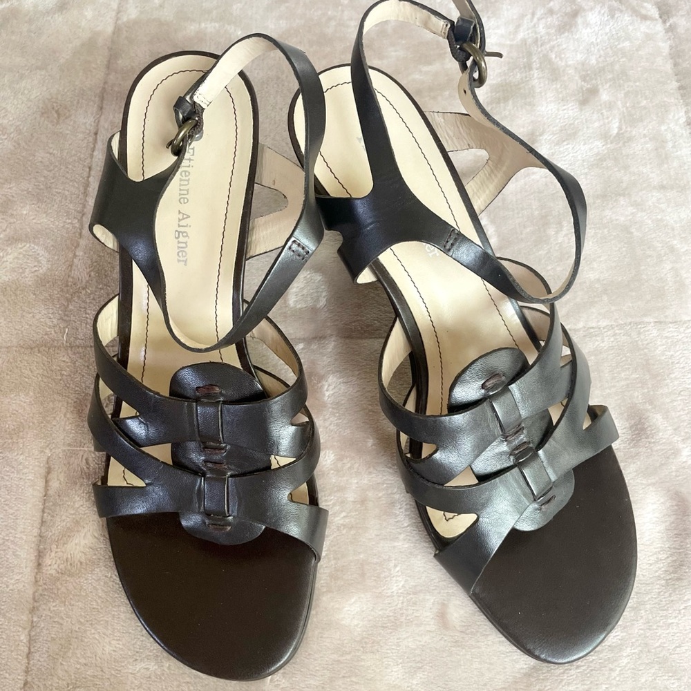 Anne Klein Black Slingback Sandals